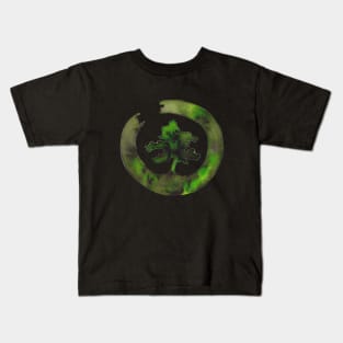 Green Enso Bonsai Circle Kids T-Shirt